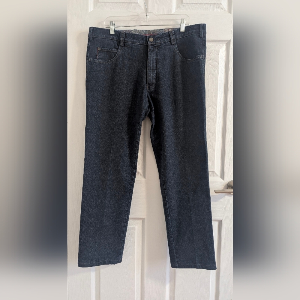 Meyer Diego Men's Blue Jeans 38. Organic Cotton Designer Pocket Lining EU 54